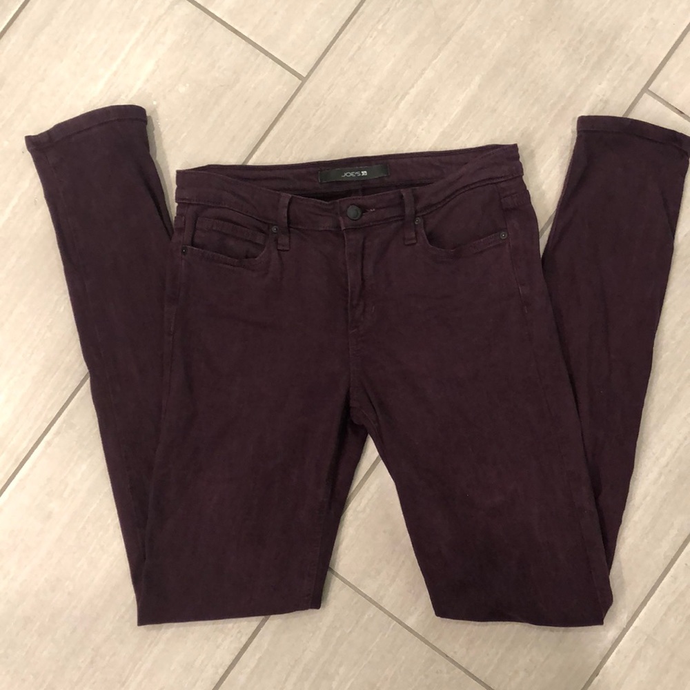 Joe’s Jeans mid rise skinny purple jeans
